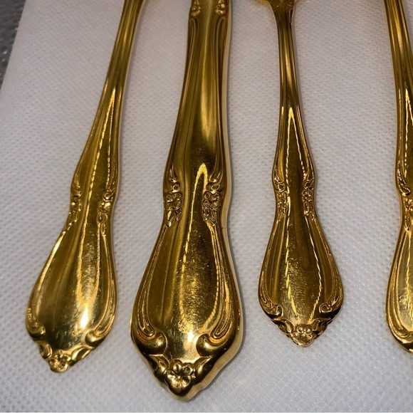 5pc Place Setting Oneidacraft Deluxe Stainless CHATEAU GOLD Electroplate - Picture 4 of 5